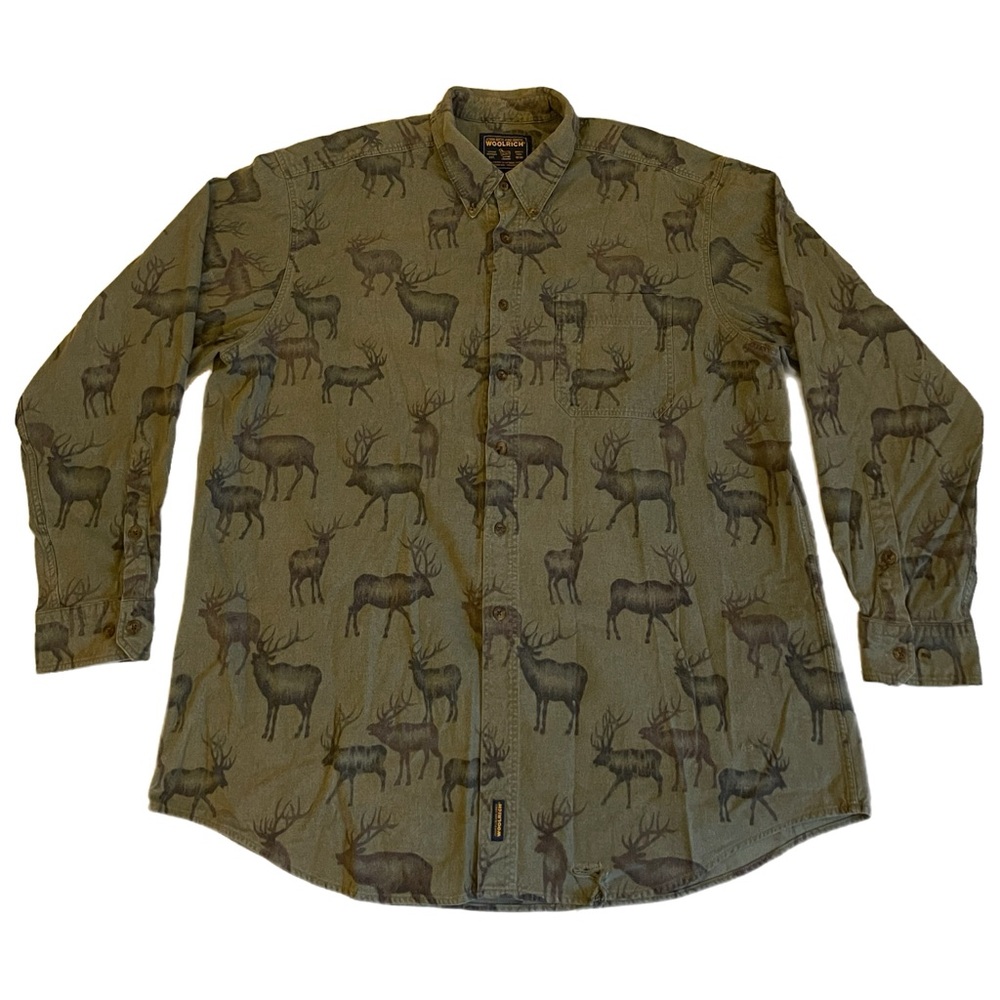 Vintage Woolrich Deer Print Flannel Button Down